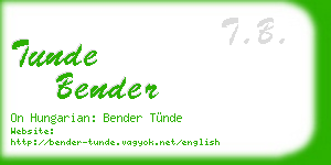 tunde bender business card