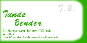 tunde bender business card